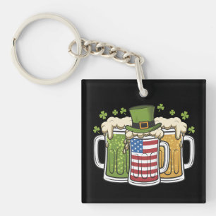 アイルランドビール アイルランド アメリカ アメリカ国旗 聖パトリックの祝日 キーホルダー