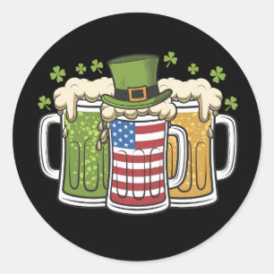 アイルランドビール アイルランド USA アメリカ国旗 聖パトリックの日 ラウンドシール