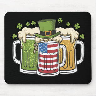 アイルランドビール アイルランド USA アメリカ国旗 聖パトリックの祝日 マウスパッド