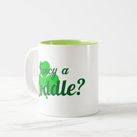 アイルランドファンシーのことわざをゴチャゴチャおもしろいゴチャする ツートーンマグカップ (正面左)