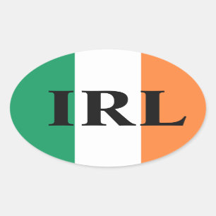 アイルランドフラグIRL stkcn 楕円形シール