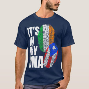 アイルランドプラスプエルトリカンDNAミックスフラグ伝統 Tシャツ