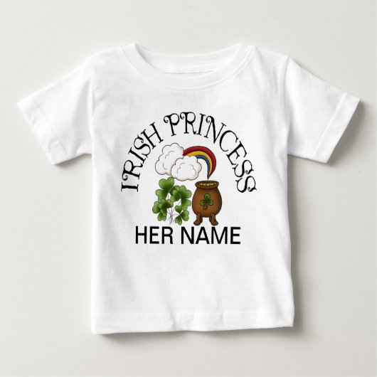 アイルランドプリンセスシャーロックポットの金ゴールド ベビーTシャツ (正面)