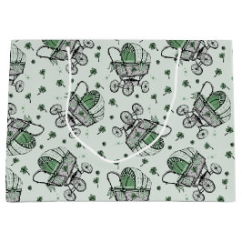 アイルランドベビーキャリッジセントパトリックの日ベビーシャワー ラージペーパーバッグ