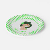 アイルランドベビーレプレチョーンラッキーシャムロックベビーシャワー ペーパープレート (アングル)