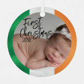 アイルランドベビー初めてのクリスマス メタルオーナメント (正面)