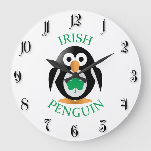 アイルランドペンギン ラージ壁時計 (正面)