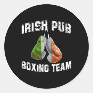 アイルランドボクシングおもしろいアイルランド国旗 – Irish Pub ラウンドシール