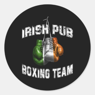 アイルランドボクシングおもしろいアイルランド国旗 – Irish Pub ラウンドシール