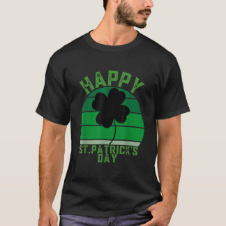 アイルランドレトロサンセットシャムロックハッピーSt patricks day Tシャツ