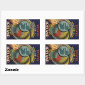 アイルランドヴィンテージ旅行ポスターシール 長方形シール (シート)