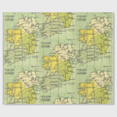 アイルランドヴィンテージ1603-1714クラフトギフト地図 ラッピングペーパー (フラット)