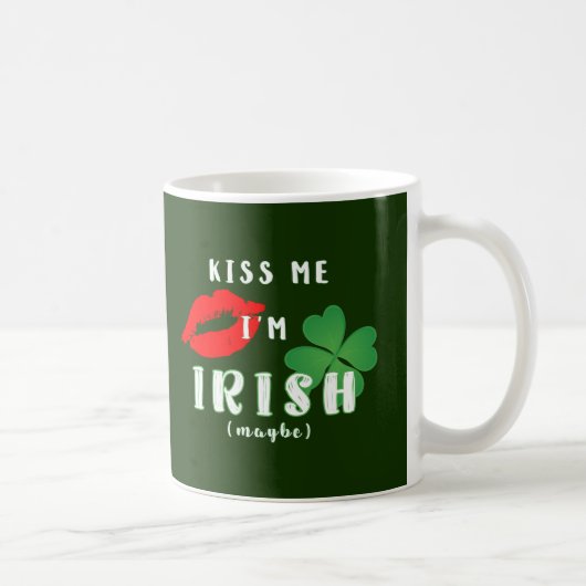 アイルランド人だってキスして St Patrick's Day ユーモア コーヒーマグカップ (右)