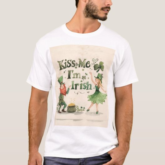 アイルランド人だよキスして Tシャツ (正面)
