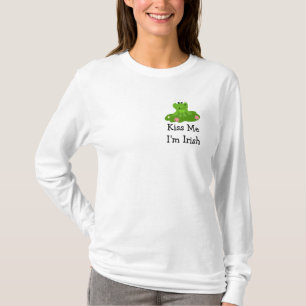 アイルランド人だよ、キスしてね - 緑のカエル Tシャツ