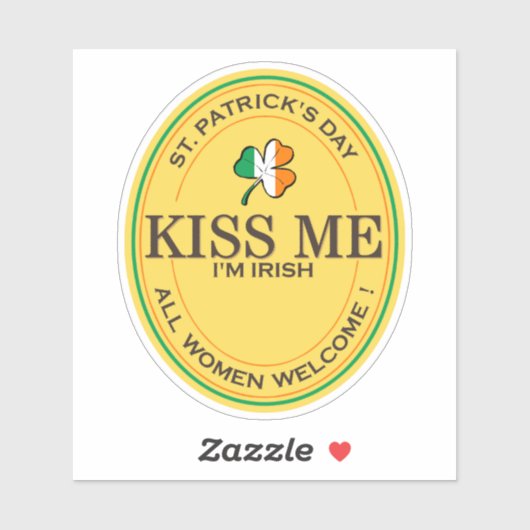 アイルランド人だよ、キスして!女性大歓迎! シール (シート)