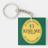 アイルランド人だよ、キスして!男の子大歓迎! キーホルダー (正面)