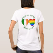 アイルランド人とゲイの誇り ハート型の旗 Tシャツ (裏面)