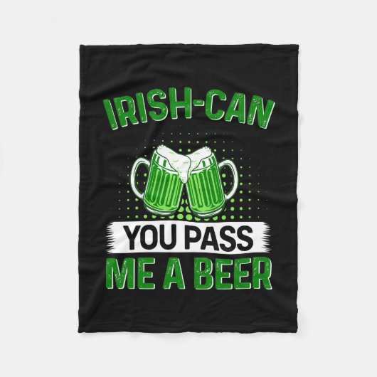 アイルランド人ならビールを飲んでくれ フリースブランケット (正面)