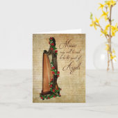 アイルランド人のばら色のハープのメッセージカード カード (黄色い花)