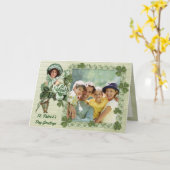 アイルランド人のばら色の写真の挨拶 カード (黄色い花)