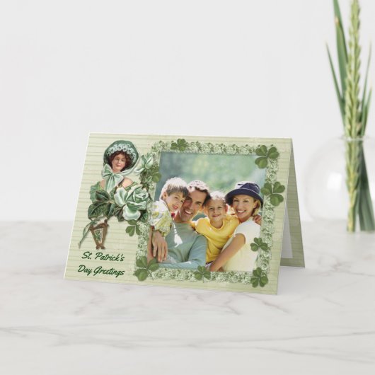 アイルランド人のばら色の写真の挨拶 カード (正面)