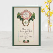 アイルランド人のヴィンテージSt. Patricks日の運 カード (黄色い花)