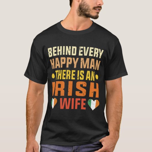 アイルランド人の妻の夫結婚した男とアイルランド人 Tシャツ (正面)