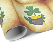 アイルランド人の幸運や金ゴールドのポット、シャムロックの幸運が ラッピングペーパー (ロールコーナー)