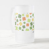 アイルランド人の幸運を祈るシャムロックSt patricksおもしろい フロストグラスビールジョッキ (正面左)