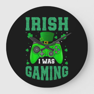 アイルランド人の私はゲームをしていた ラージ壁時計