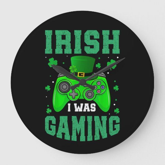 アイルランド人の私はゲームをしていた ラージ壁時計 (正面)