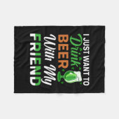 アイルランド人の私は友達とビールを飲みたい フリースブランケット (正面(横))