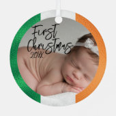 アイルランド人の赤ちゃんの初めてのクリスマス メタルオーナメント (裏面)