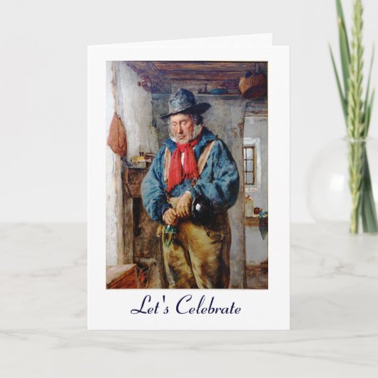 アイルランド人はウィスキーをフラスコに入れて誕生日を求める カード (正面)