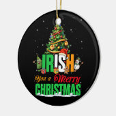 アイルランド人はメリークリスマスサンタアイルランド国旗のクリス セラミックオーナメント (左)