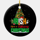 アイルランド人はメリークリスマスサンタアイルランド国旗のクリス セラミックオーナメント (裏面)