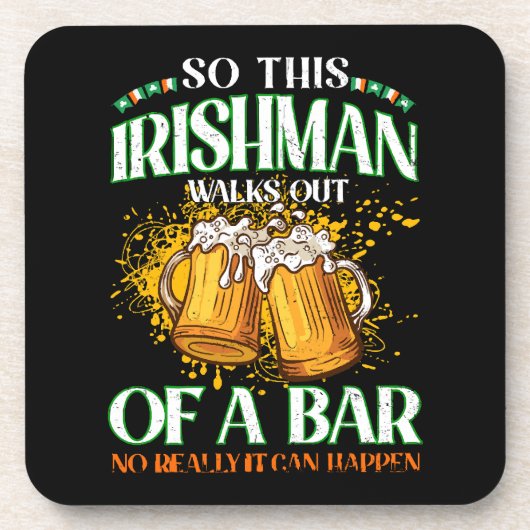 アイルランド人 聖パトリックの祝日 ビールを飲む コースター (正面)