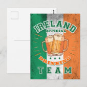 アイルランド公式の飲みチーム。ビールおもしろい ポストカード (正面/裏面)