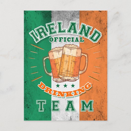 アイルランド公式の飲みチーム。ビールおもしろい ポストカード (正面)