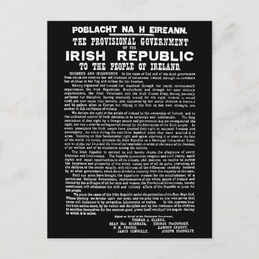 アイルランド共和国のイースターライジング宣言 シーズンポストカード (正面)