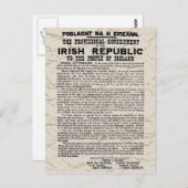 アイルランド共和国のイースターライジング宣言 ポストカード (正面/裏面)