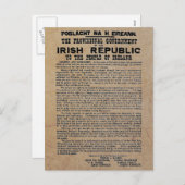 アイルランド共和国のイースター上昇の布告 シーズンポストカード (正面/裏面)