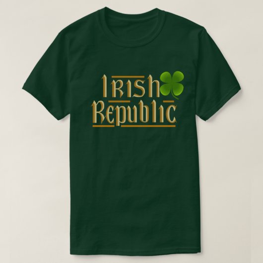 アイルランド共和国の側面のクローバー Tシャツ (デザイン正面)
