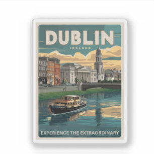 アイルランド共和国ダブリンのヴィンテージな街並みを旅の思い出に シール