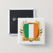 アイルランド共和国国旗シールド 缶バッジ (正面&裏面)