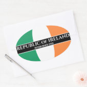 アイルランド共和国国旗1922年制定ホワイト文字 楕円形シール (封筒)