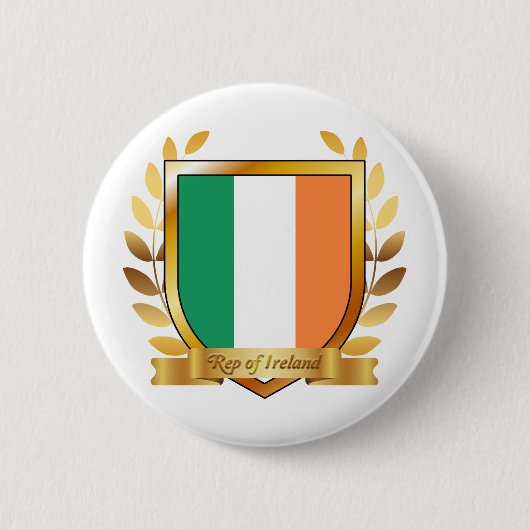 アイルランド共和国旗シールド 缶バッジ (正面)