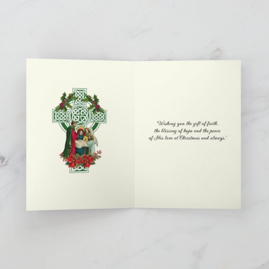アイルランド出生ヴァージンメアリーイエズポインセチア シーズンカード (内部)
