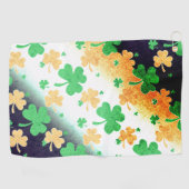 アイルランド動揺して国旗の色のシャムロック ゴルフタオル (横)